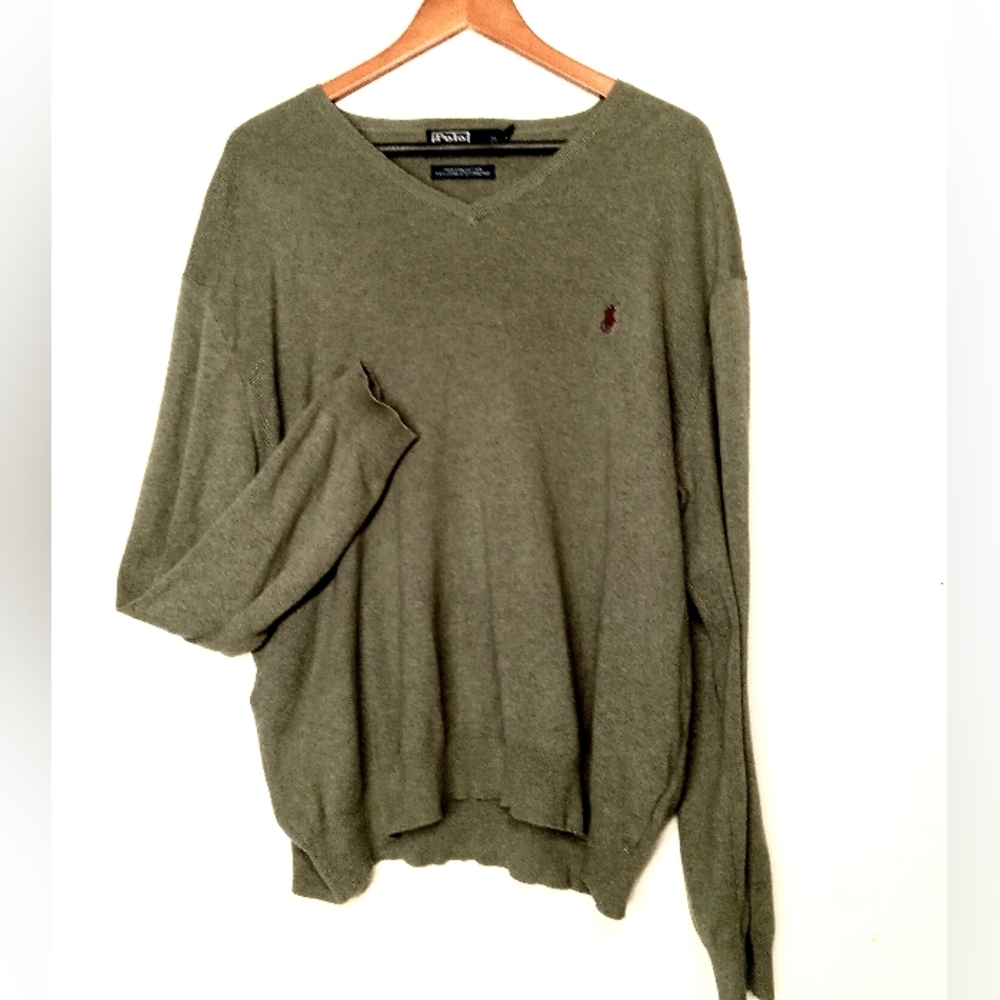 NWOT Polo Ralph Lauren 100% Pima Cotton V-Neck Sweater XXL